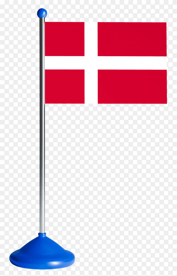 Denmark flag waving on transparent background PNG