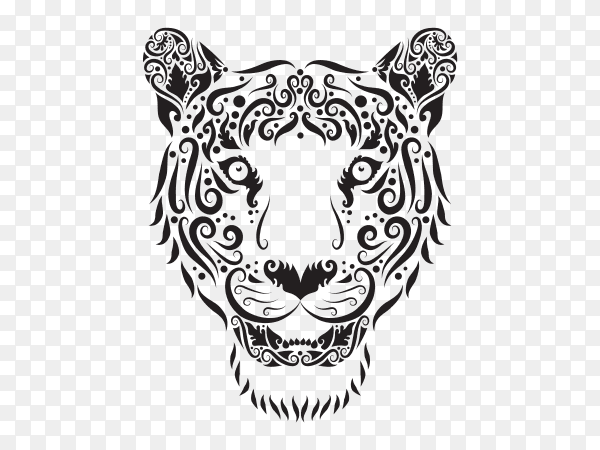 Drawn Tiger on transparent background PNG