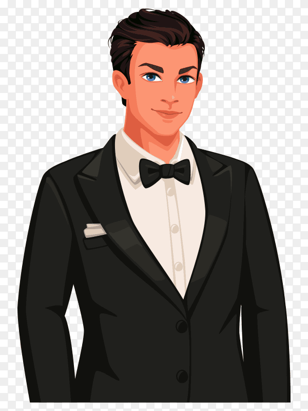 Elegant groom on transparent PNG