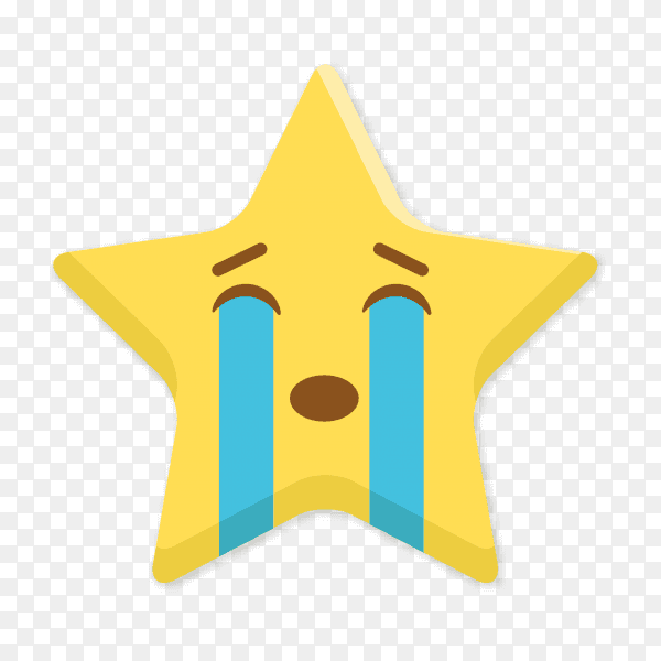 Emoji star crying on transparent background PNG