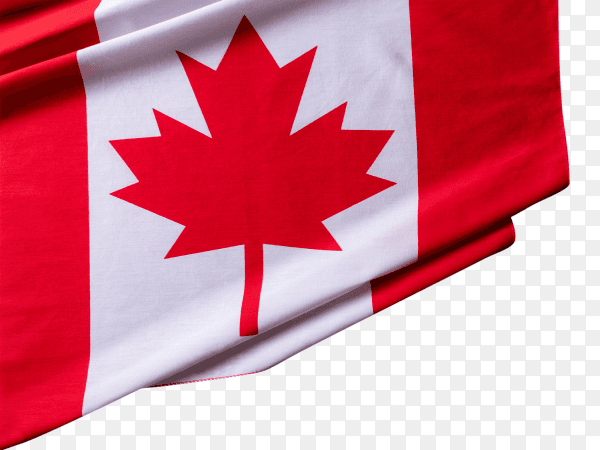 Flag of Canada waving on transparent background PNG