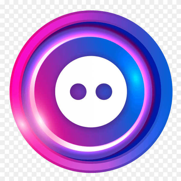 Flickr logo in Luminous circle with transparent PNG