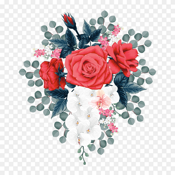Flower design wedding invetation vector PNG