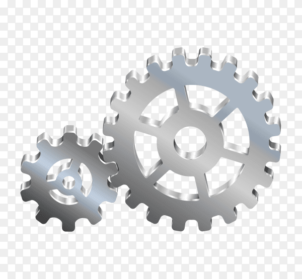 Gears icon on transparent PNG