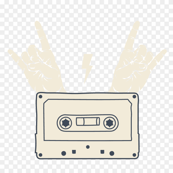 Girl rocker t-shirt design rock star embroidery patch design series on transparent background PNG