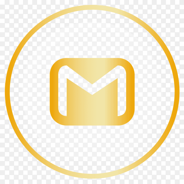 Gloden Gmail logo Clipart PNG