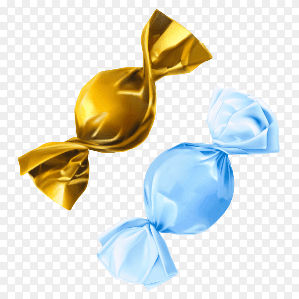 Gold and blue candy vector PNG