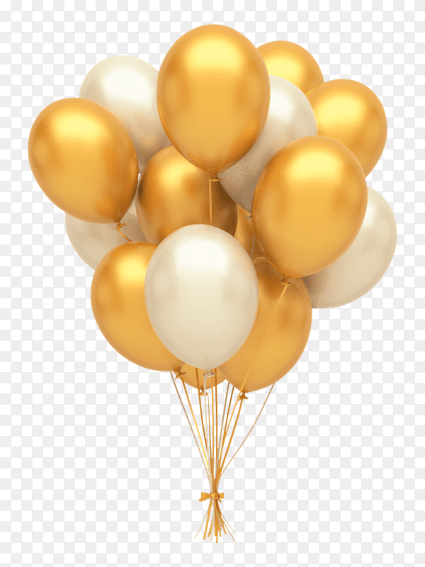 Gold and silver balloons Clipart PNG