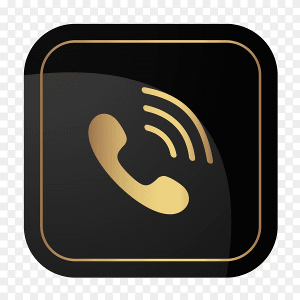 Golden social media logo Viber Clipart PNG