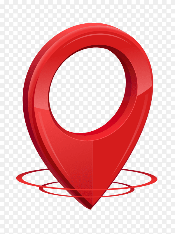 Gps icon 3D red color location Clipart PNG