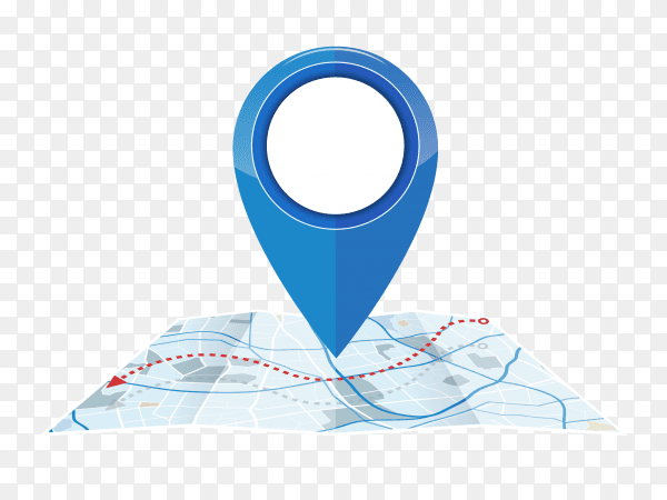 Gps icon map blue color vector PNG