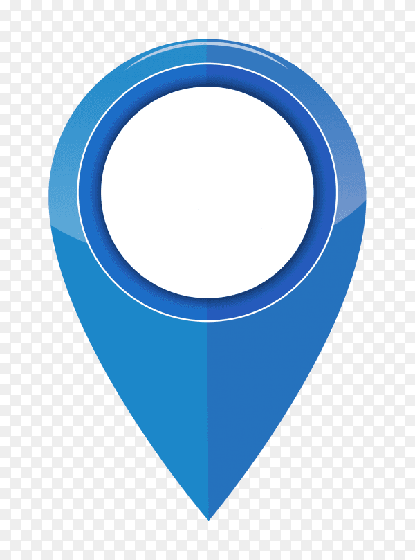 Gps location blue icon on transparent PNG
