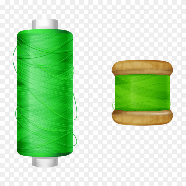 Green thread illustration on transparent PNG