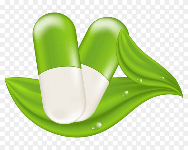 Green white capsuls vector PNG