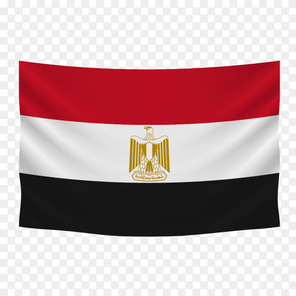 Hanging Egyptian flag on transparent PNG