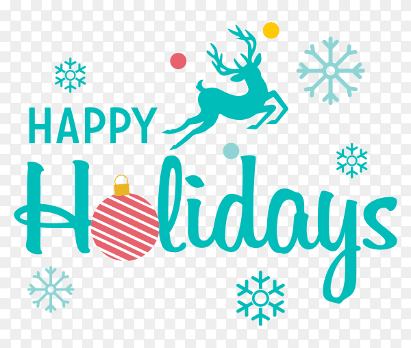 Happy holidays greeting card clipart PNG