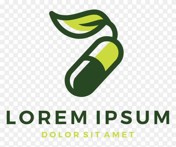 Herbal capsule logo clipart PNG