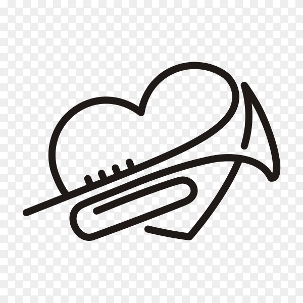 I love music jazz logo design inspiration on transparent background PNG