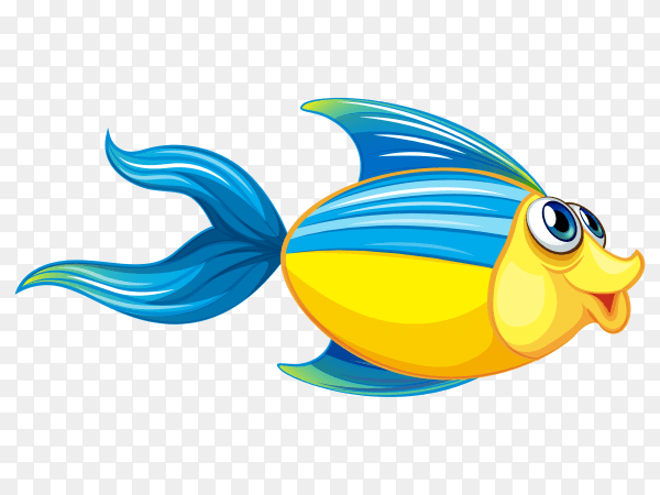 Illustration of a big blue fish with a stripe vector PNG