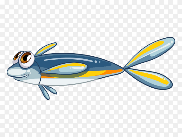 Illustration of a tiny fish on transparent background PNG