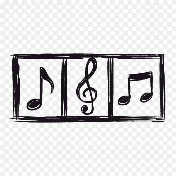Melody hand drawn vector logo template on transparent background PNG