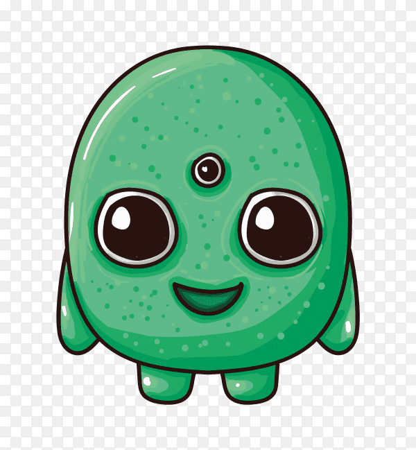 Monster character Hand drawn with transparent PNG