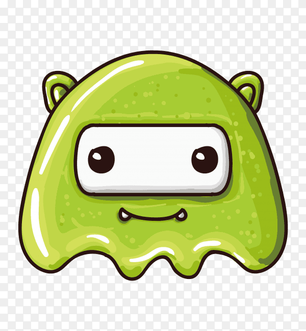 Monster character with Octopus shape hand drawn on transparent PNG