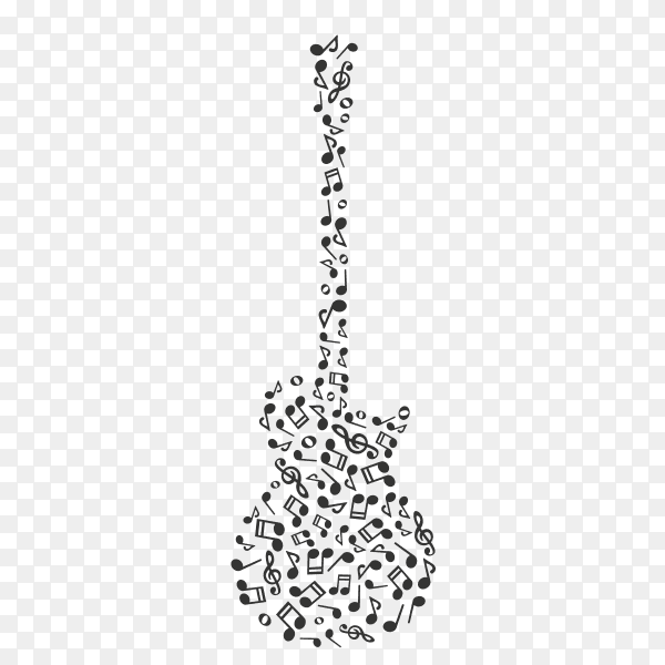 Notes mystique dormant guitar electric on transparent background PNG