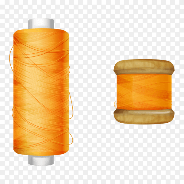Orange color thread on transparent background PNG