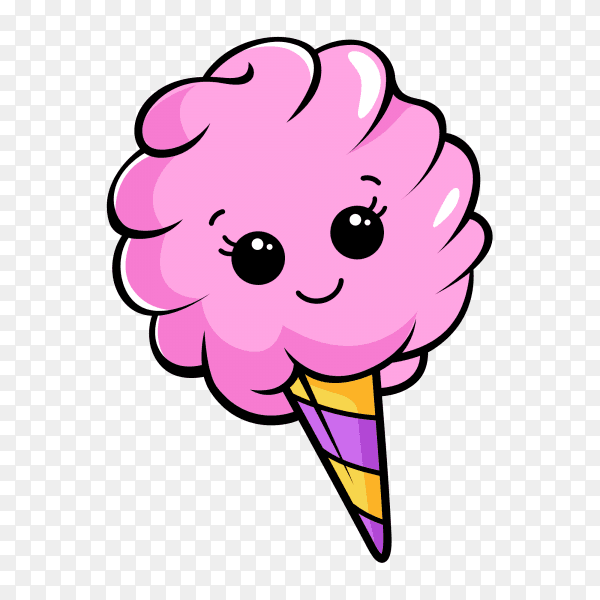 Pink cotton candy cartoon illustration Clipart PNG