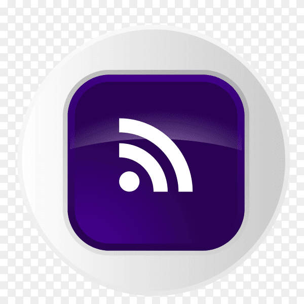 Purple Rss logo icon vector PNG