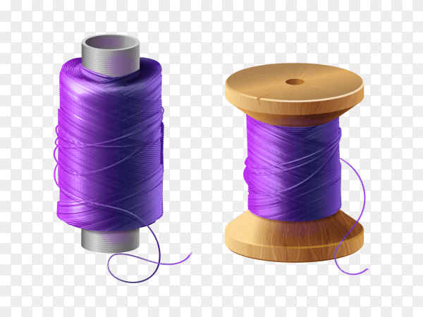 Purple thread on transparent PNG