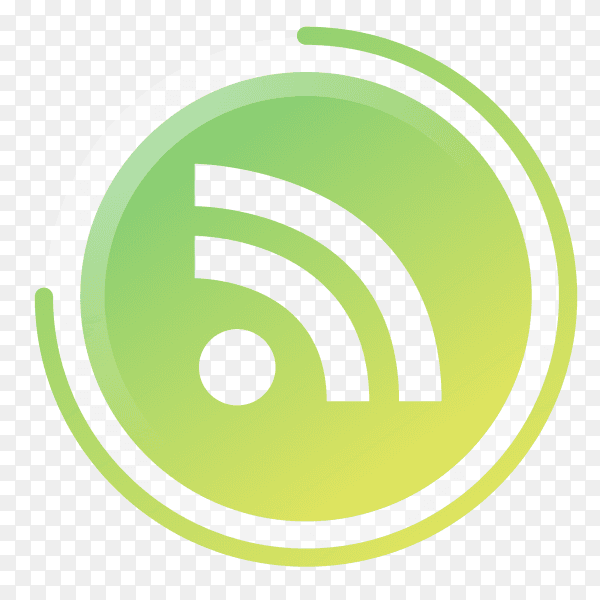 RSS-feeds icon gradient social media vector PNG
