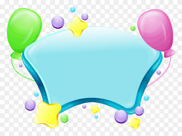 Realistic balloons with blank paper Clipart PNG