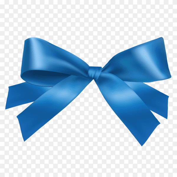 Realistic blue bow Premium Vector PNG