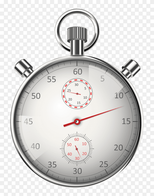 Chronograph watch silver diamond with transparent PNG