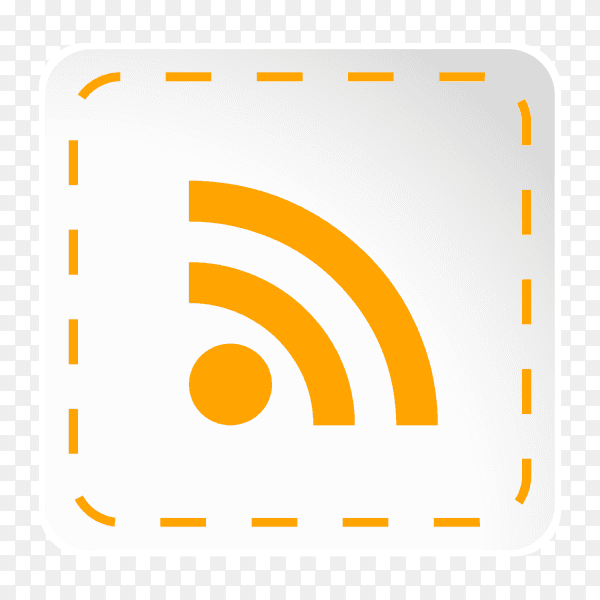 Rss feeds logo icon social media sticky paper Clipart PNG