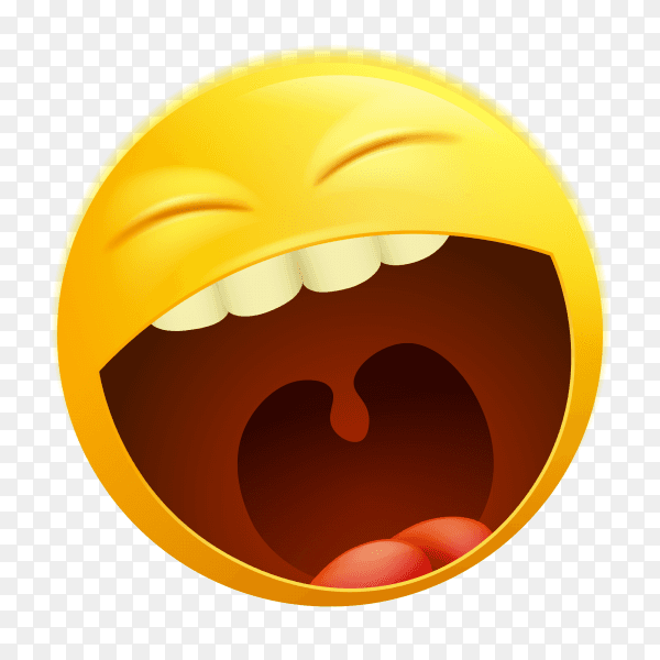 Smiley face emoticon cartoon on transparent PNG