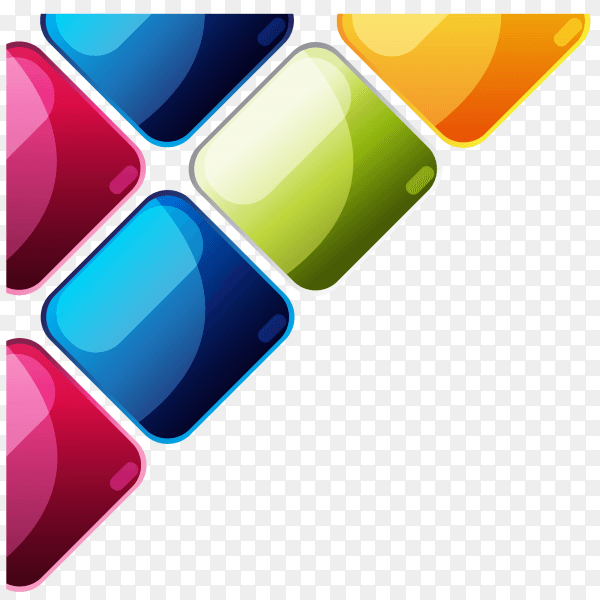 Square button on transparent PNG