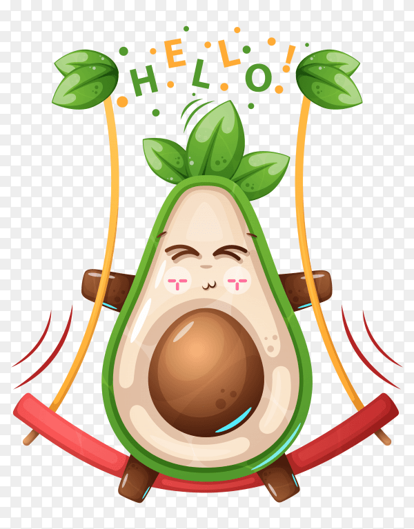 Swing avocado vector transparent PNG
