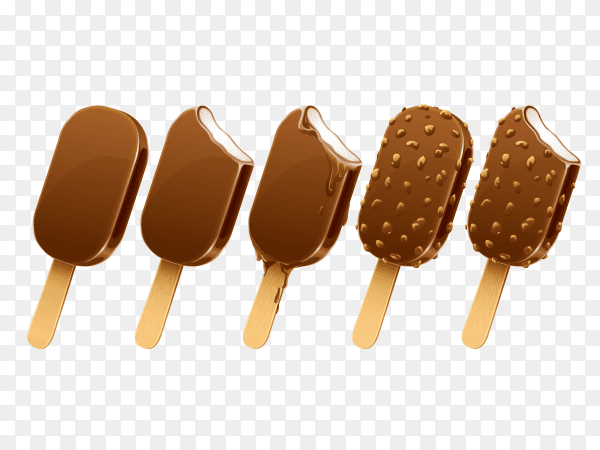 Tasty chocolate ice cream vector PNG