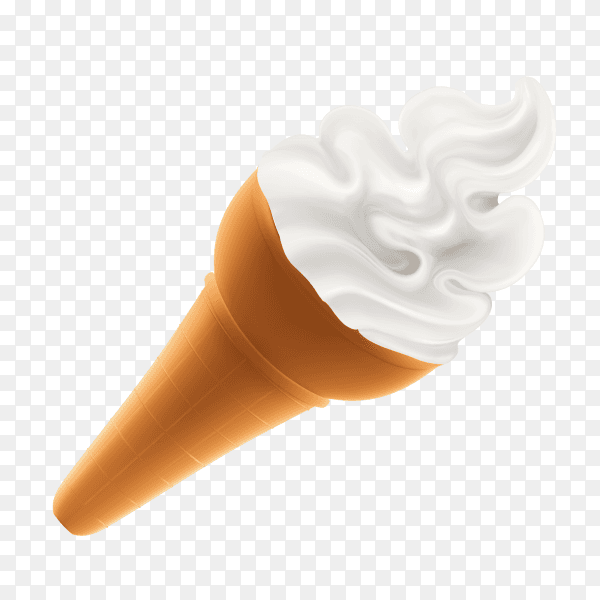 Tasty ice cream cone with vanilla Clipart PNG