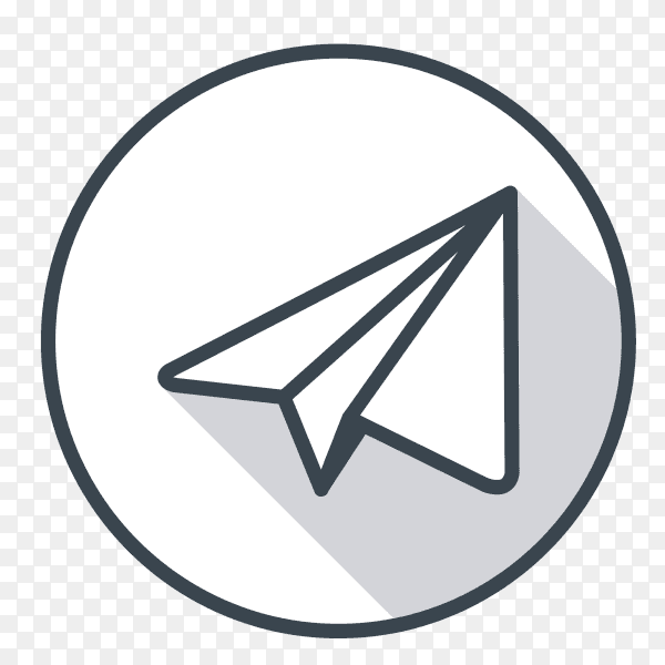 Telegram logo gray color vector PNG