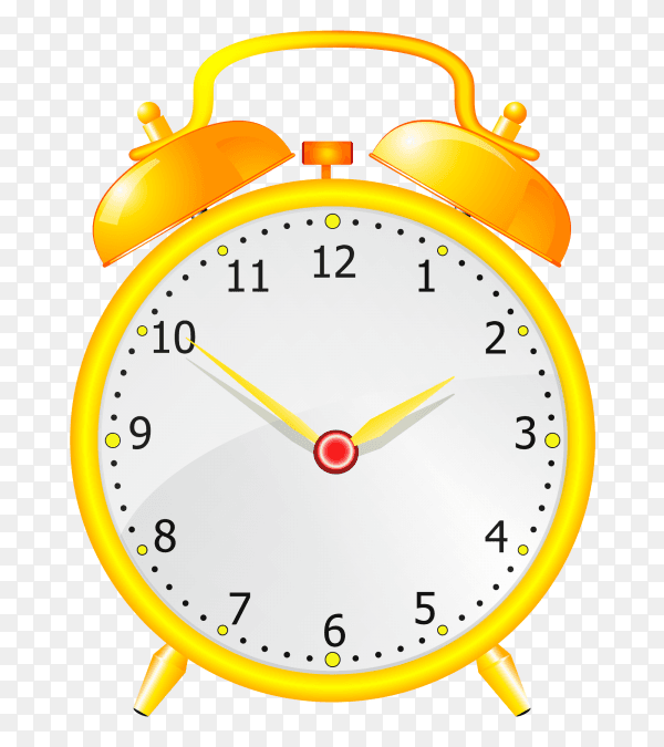 Time alarm clock yellow vector PNG