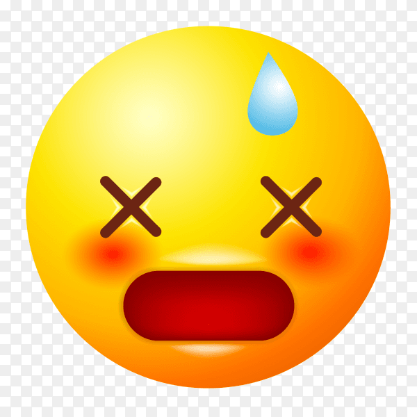 Upset emoji with open mouth on transparent PNG