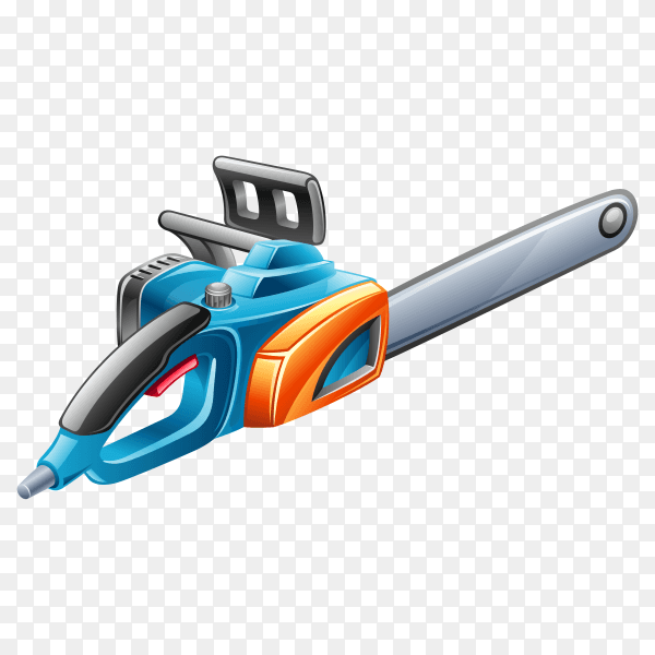 Vector illustration of saw on white background on transparent PNG