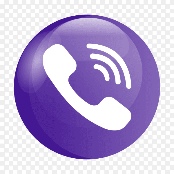 Viber logo glossy social media clip art PNG
