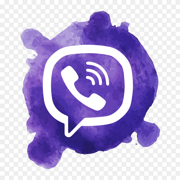 Viber logo watercolor spot clip art PNG