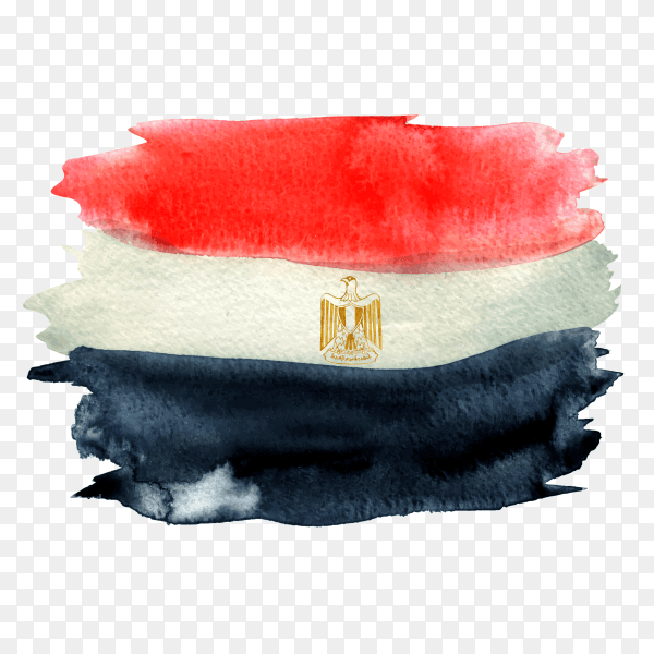 Watercolor Egyptian flag vector PNG