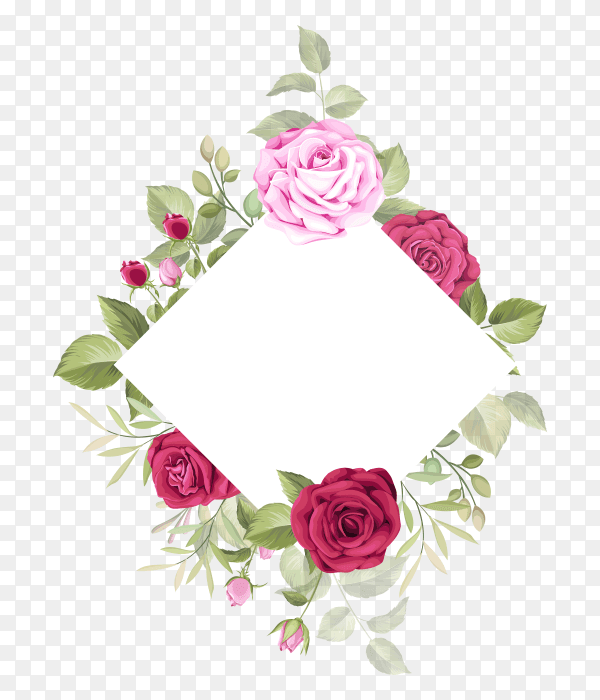 Wedding card with floral leaves Clipart PNG
